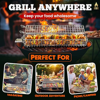 KABOB KING™ - Grilling Baskets with Detachable Handle