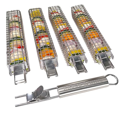 KABOB KING™ - Grilling Baskets with Detachable Handle