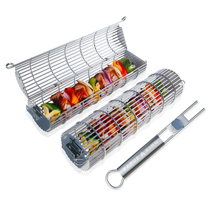 KABOB KING™ - Grilling Baskets with Detachable Handle