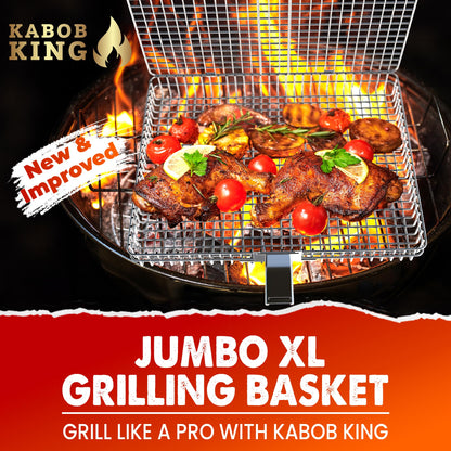 KABOB KING™ - Grilling Baskets with Detachable Handle